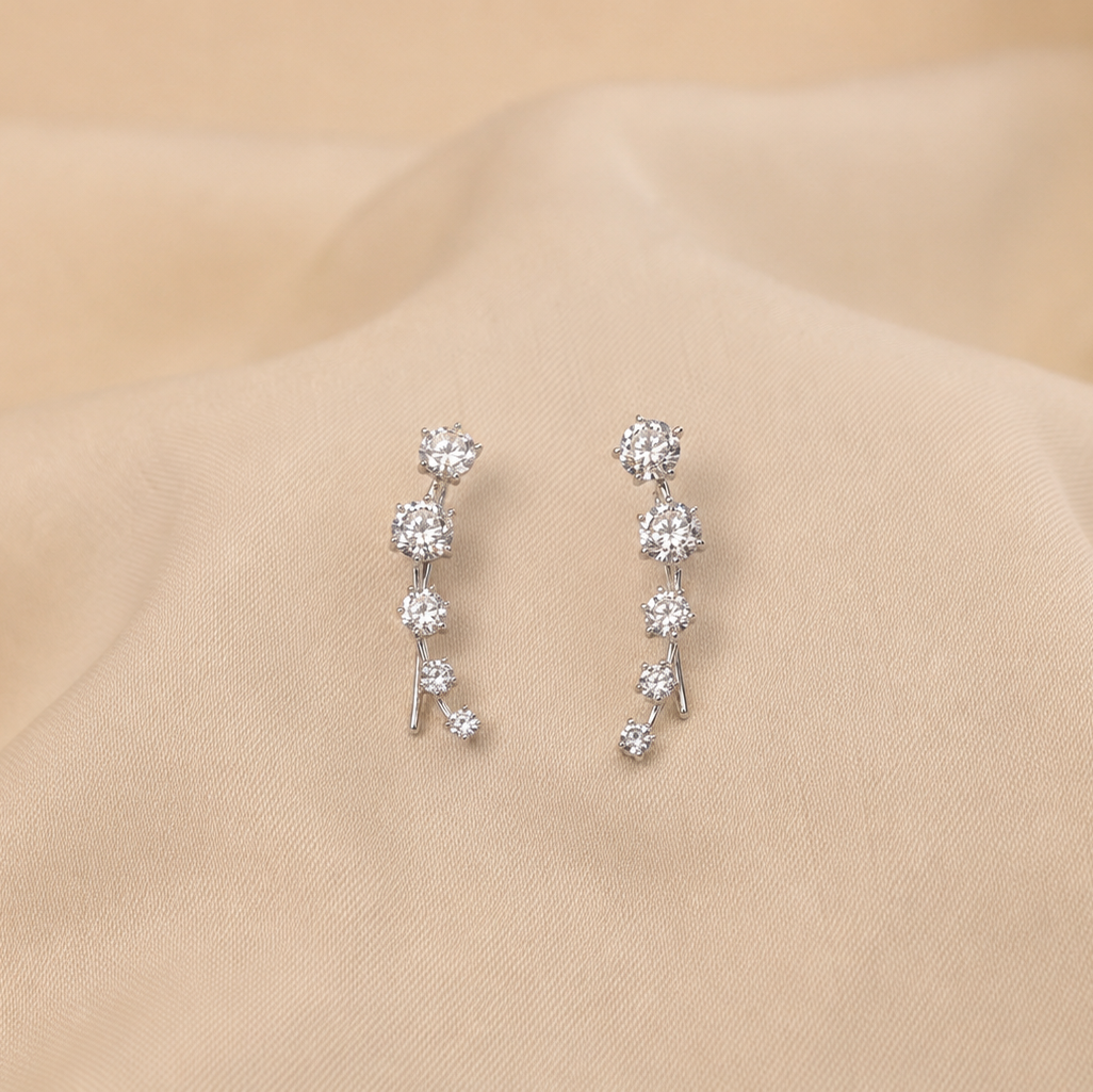 925 Silver Cuff Party Wear Earrings for Girls