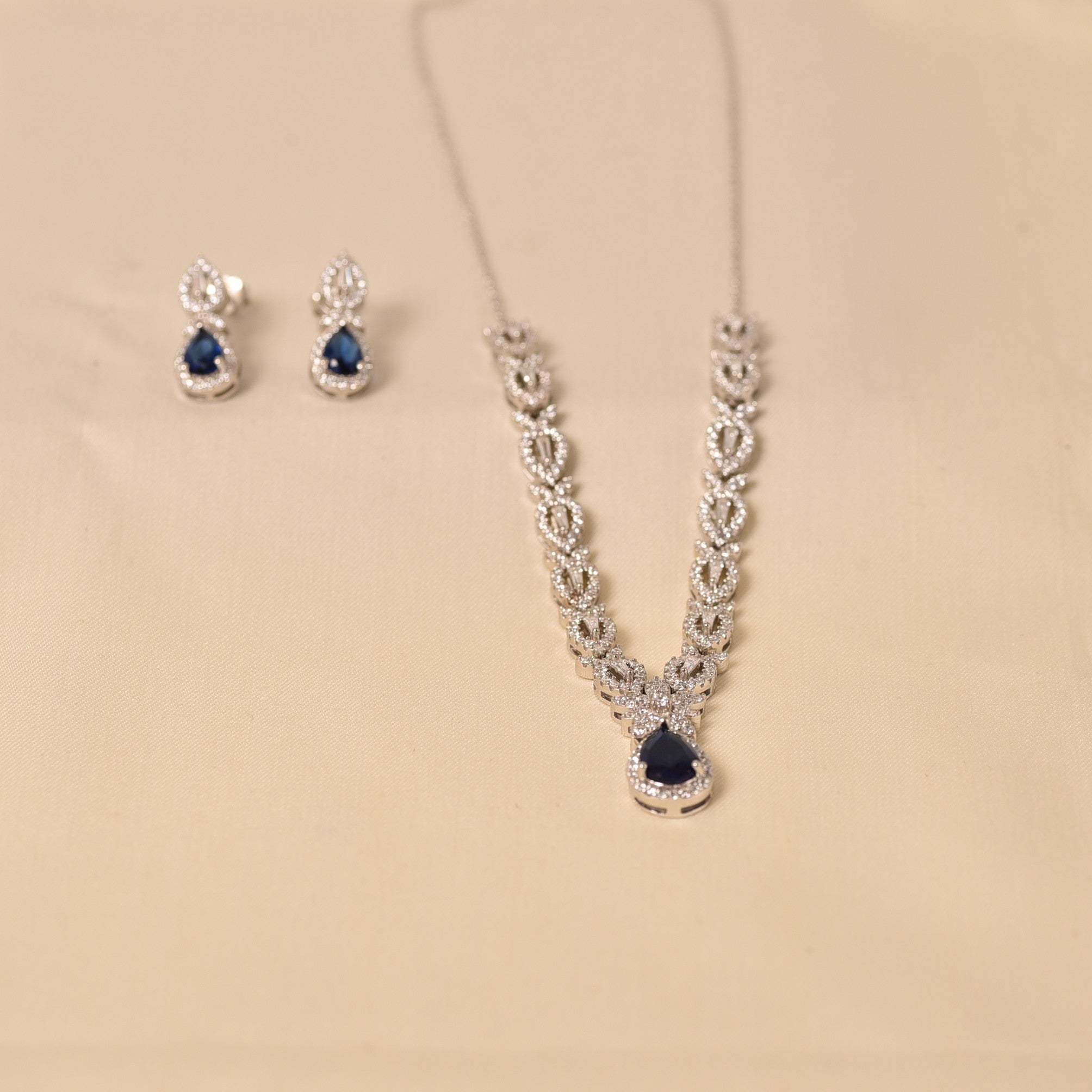 Blue Diamond Necklace set for Women by ELYTA
