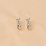925 Silver Cross Diana Hoop Earrings