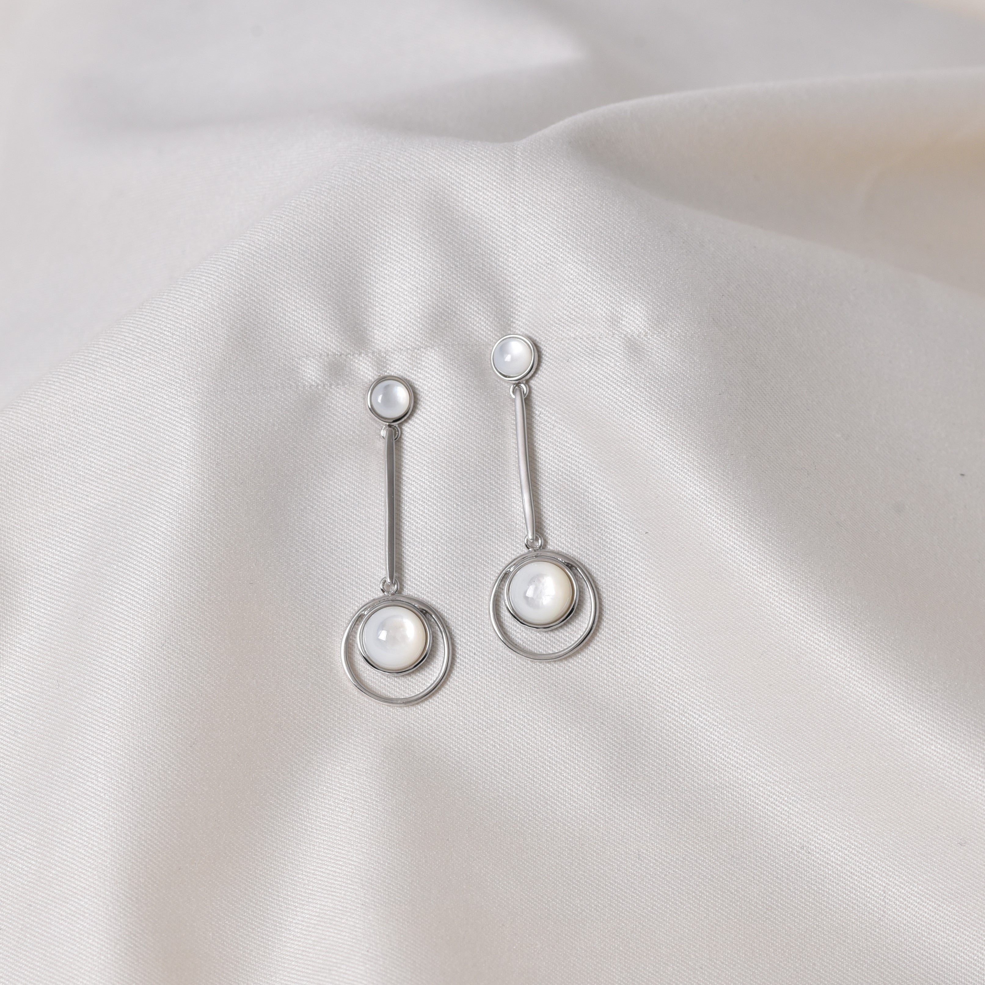 925 Silver mother of pearl Earring- Elyta