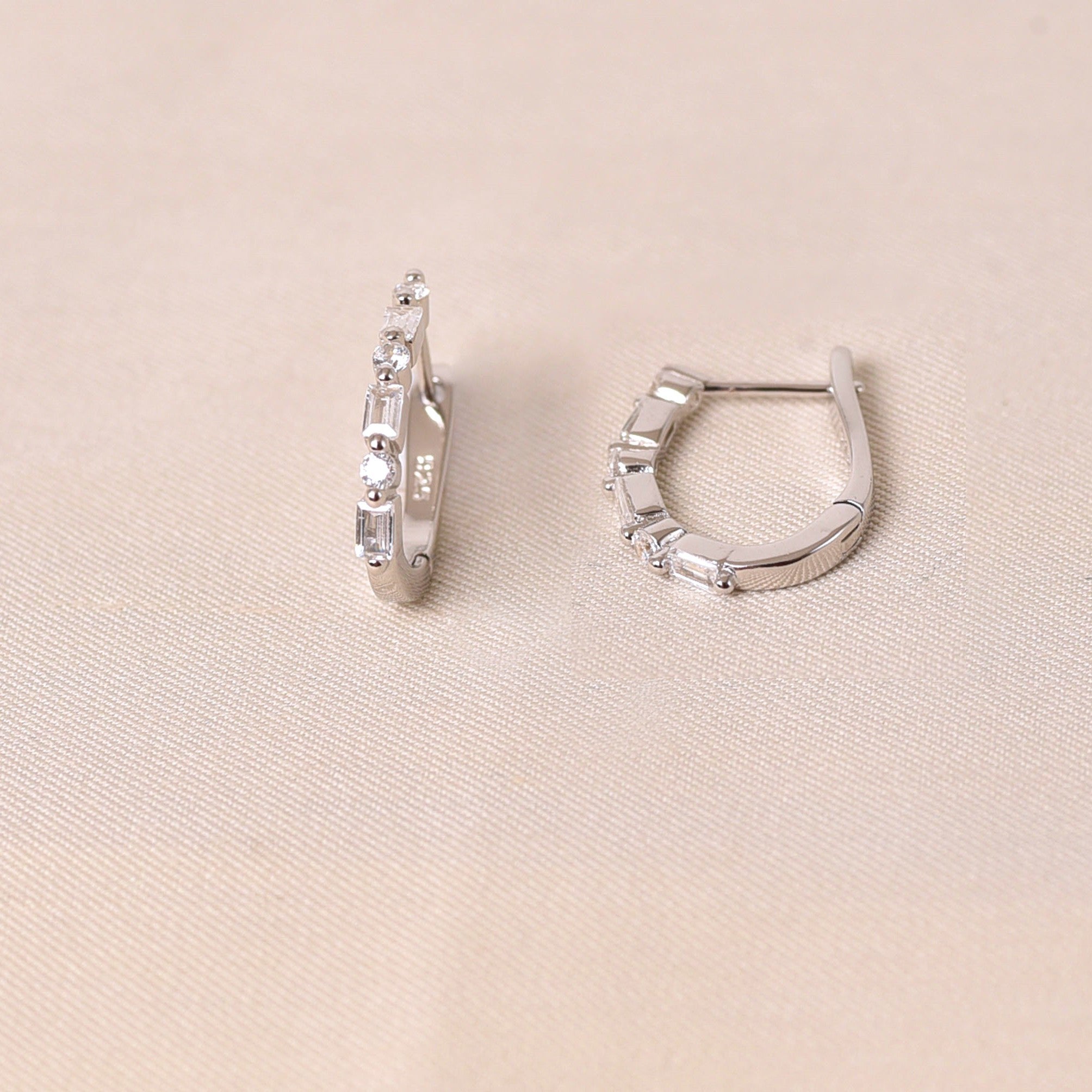 Crystal Hoops Earring