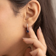 Simple Drop Hoops - Blue
