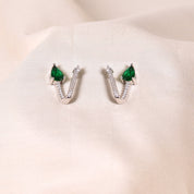 V Love Earrings- Green