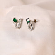 V Love Earrings- Green