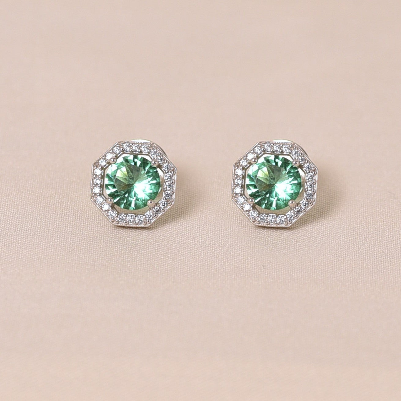 Polygon Earrings - Green