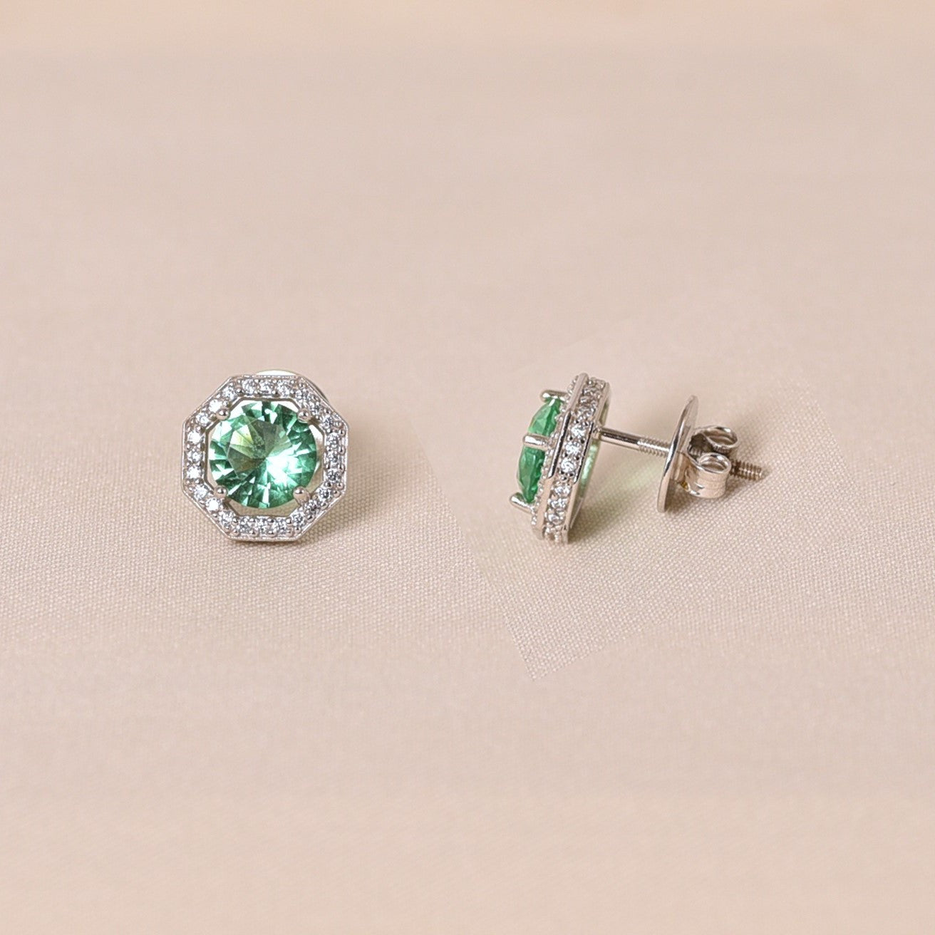 Polygon Earrings - Green