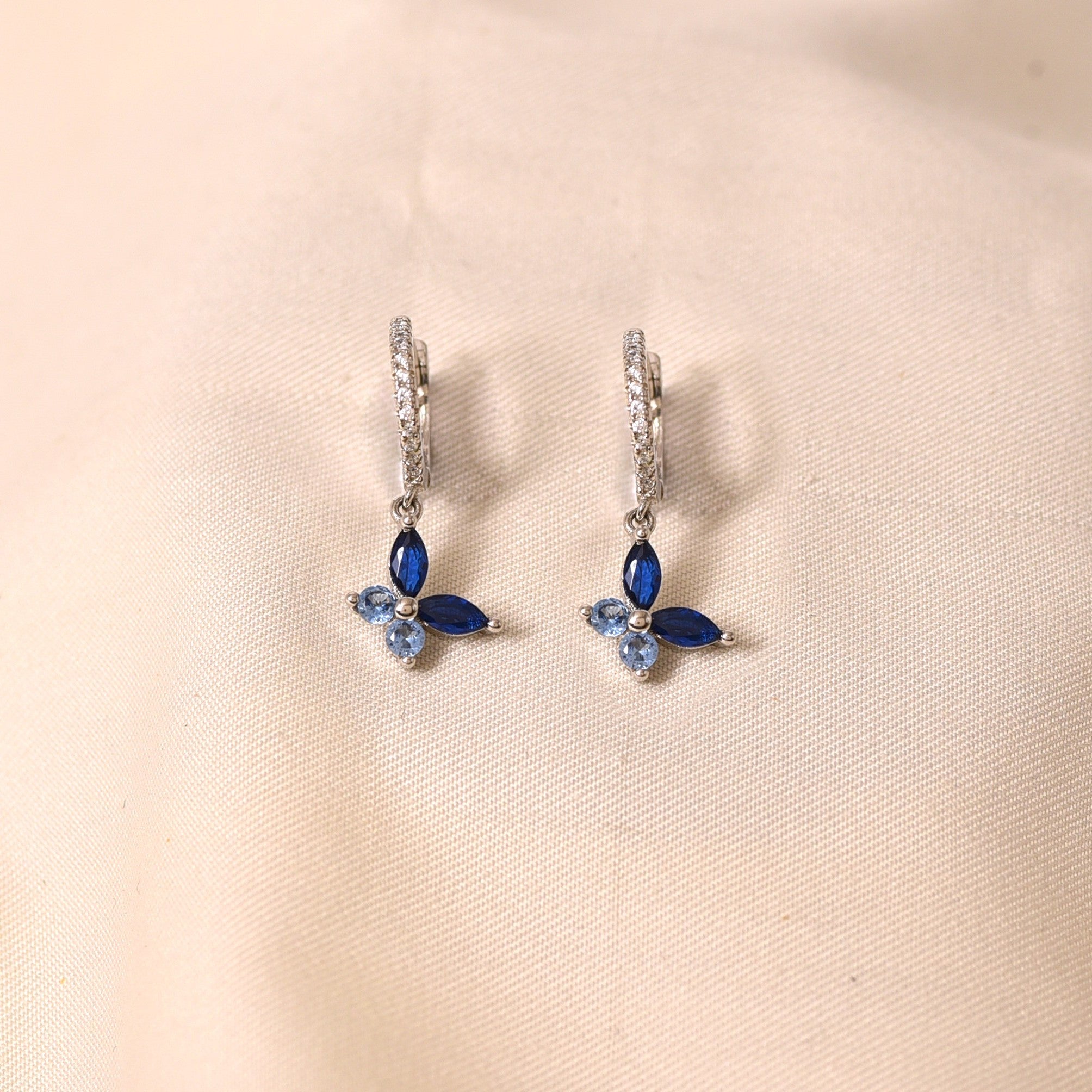 Ringlet Butterfly Earrings- Blue