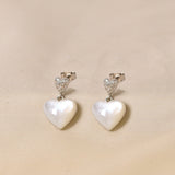 Silver White Heart MOP