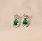 Macro Drop Earrings - Green
