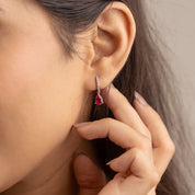 Simple Drop Hoops - Dark Pink