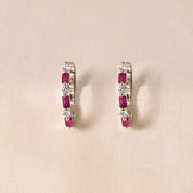 Pink Crystal Huggie Earring