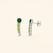 Curved Rainbow Earrings - Green