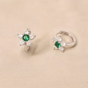 Aanya Silver Earrings-Green