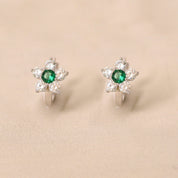 Aanya Silver Earrings-Green