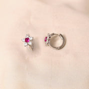 Aanya Silver Earrings-Pink