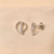 Silver Leaf Studs Earring