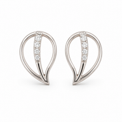 Silver Leaf Studs Earring