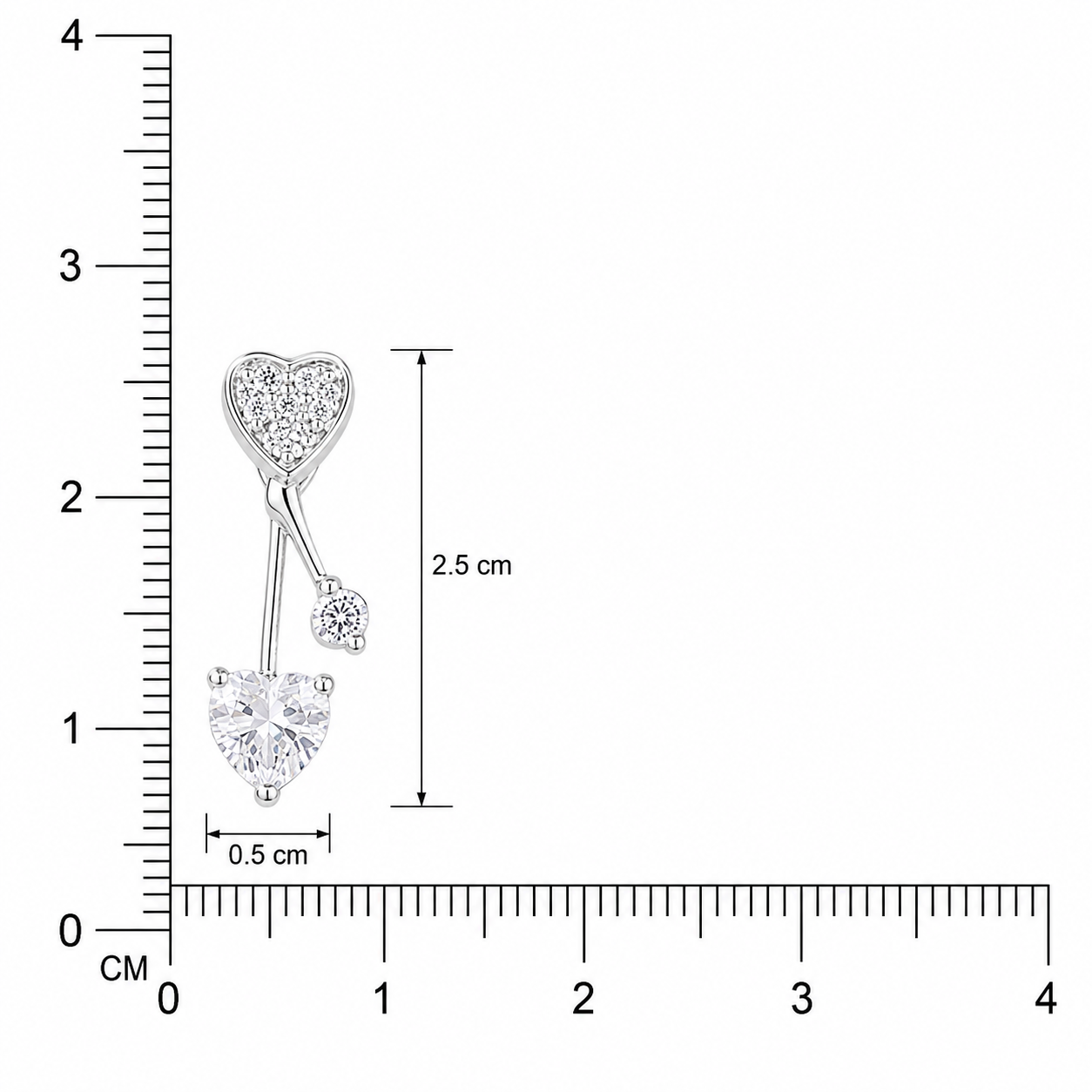 Pendulam Heart Earring