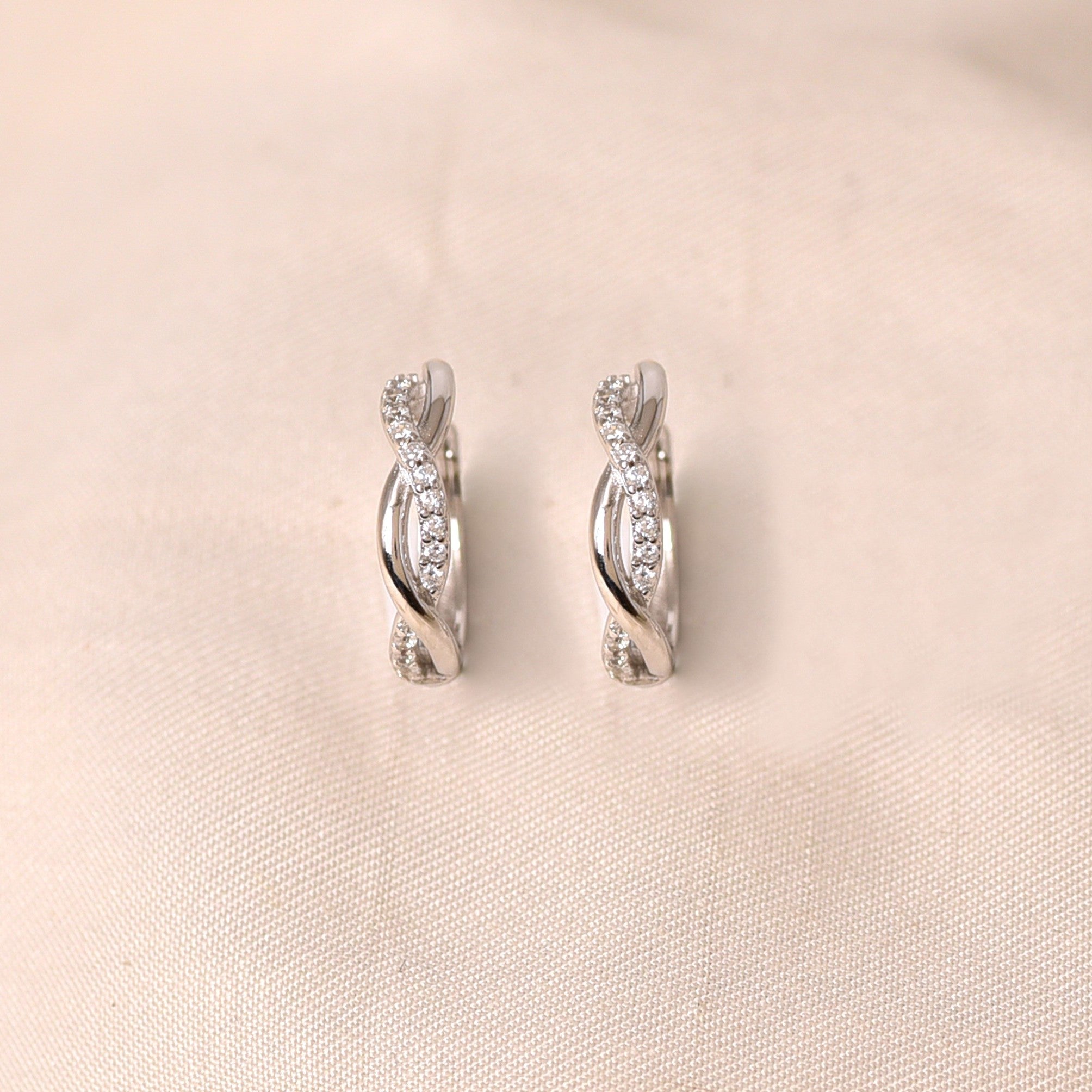 Cross Twisted Hoops Earring