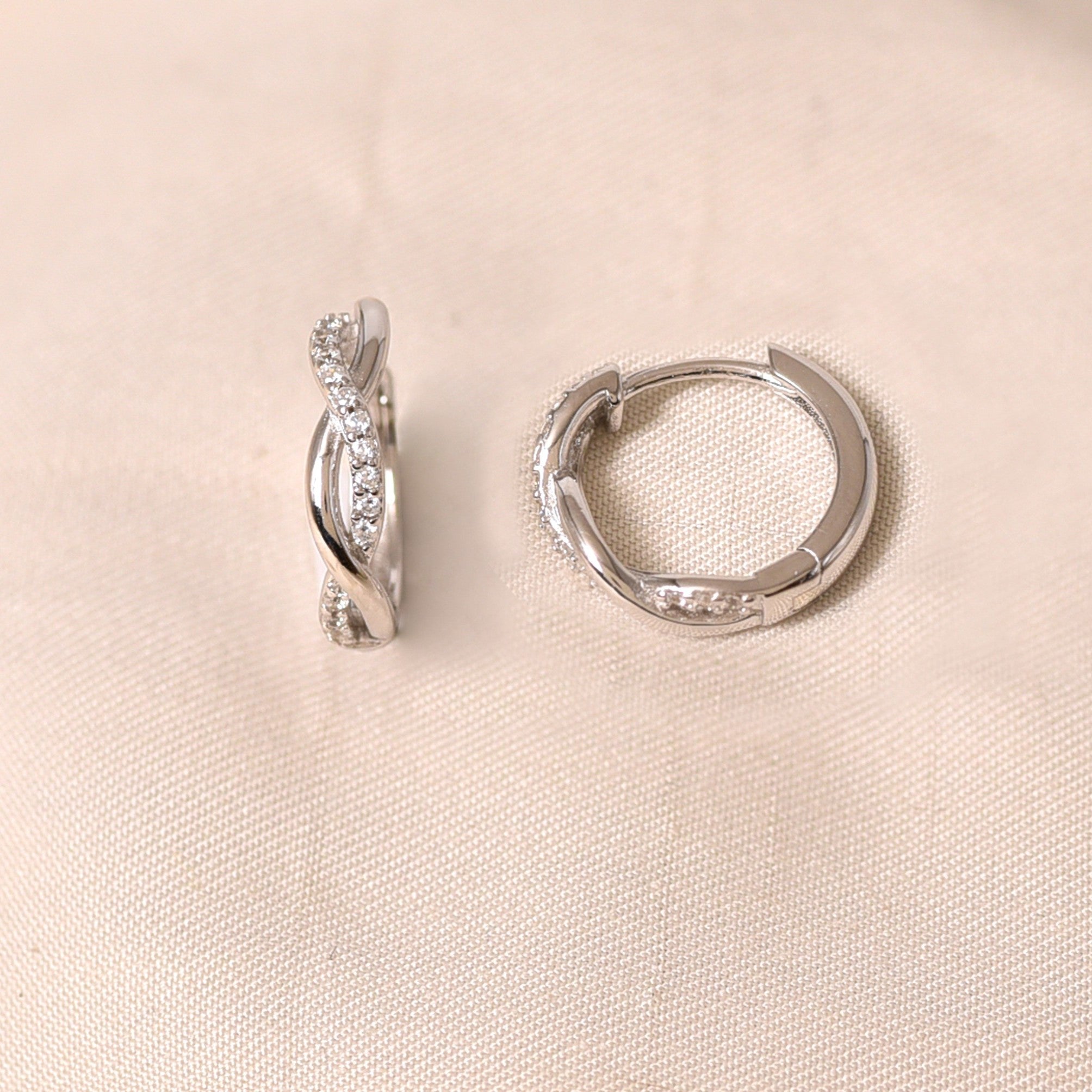 Cross Twisted Hoops Earring