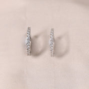 Round Diamond Hoops Earring