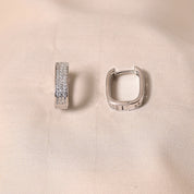 Square Diamond Hoops Earring