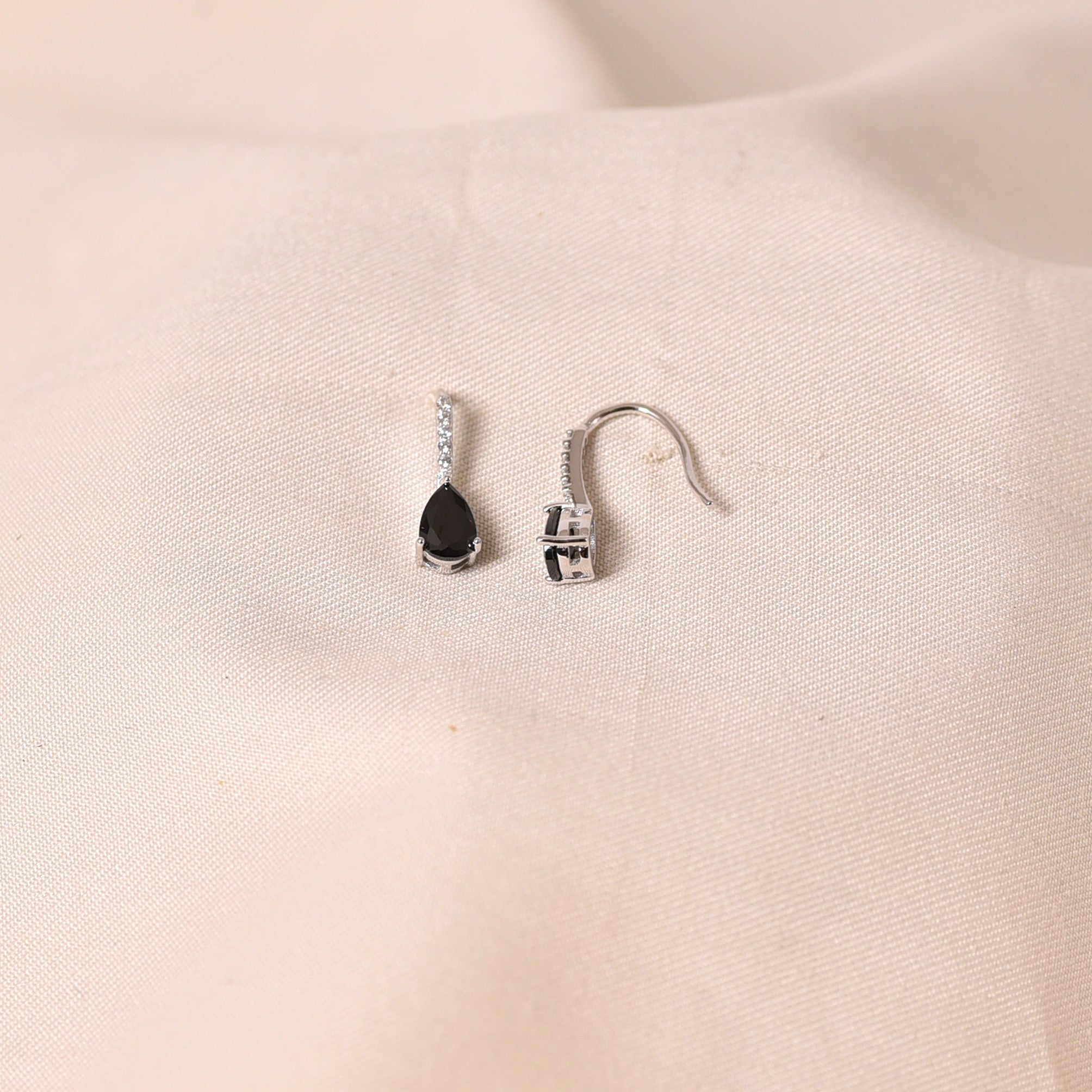 Drop Hook Earrings - Black