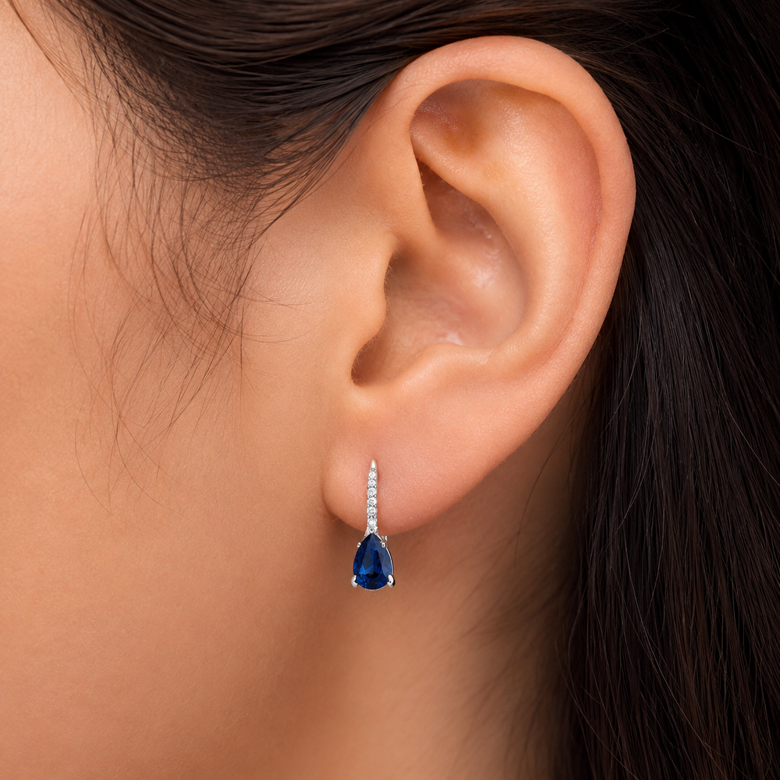 Drop Hook Earrings - Blue