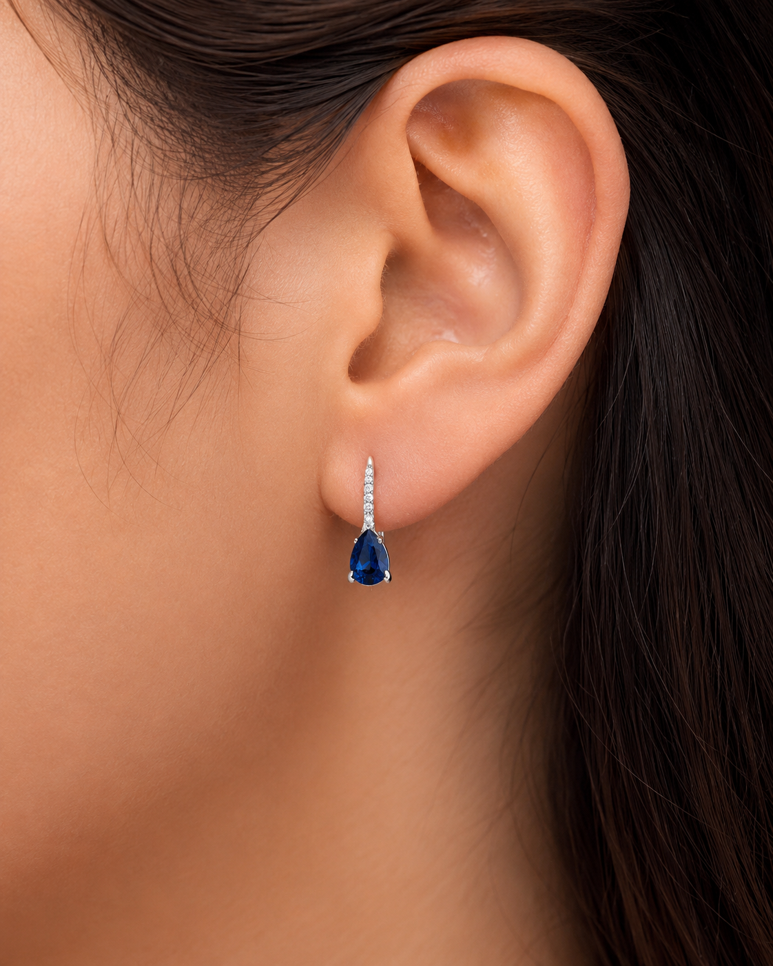 Drop Hook Earrings - Blue