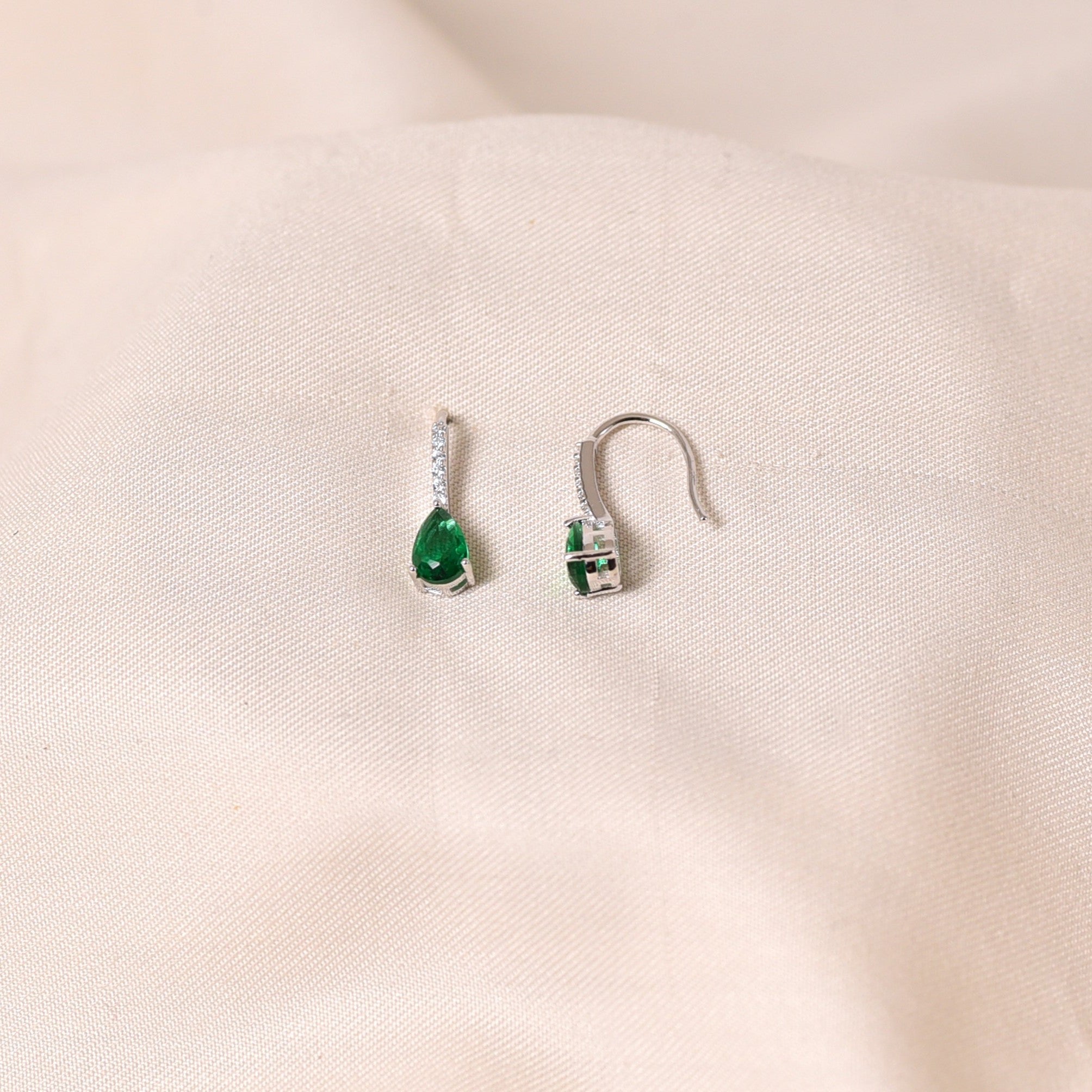 Drop Hook Earrings - Green