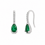 Drop Hook Earrings - Green