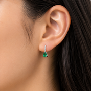 Drop Hook Earrings - Green