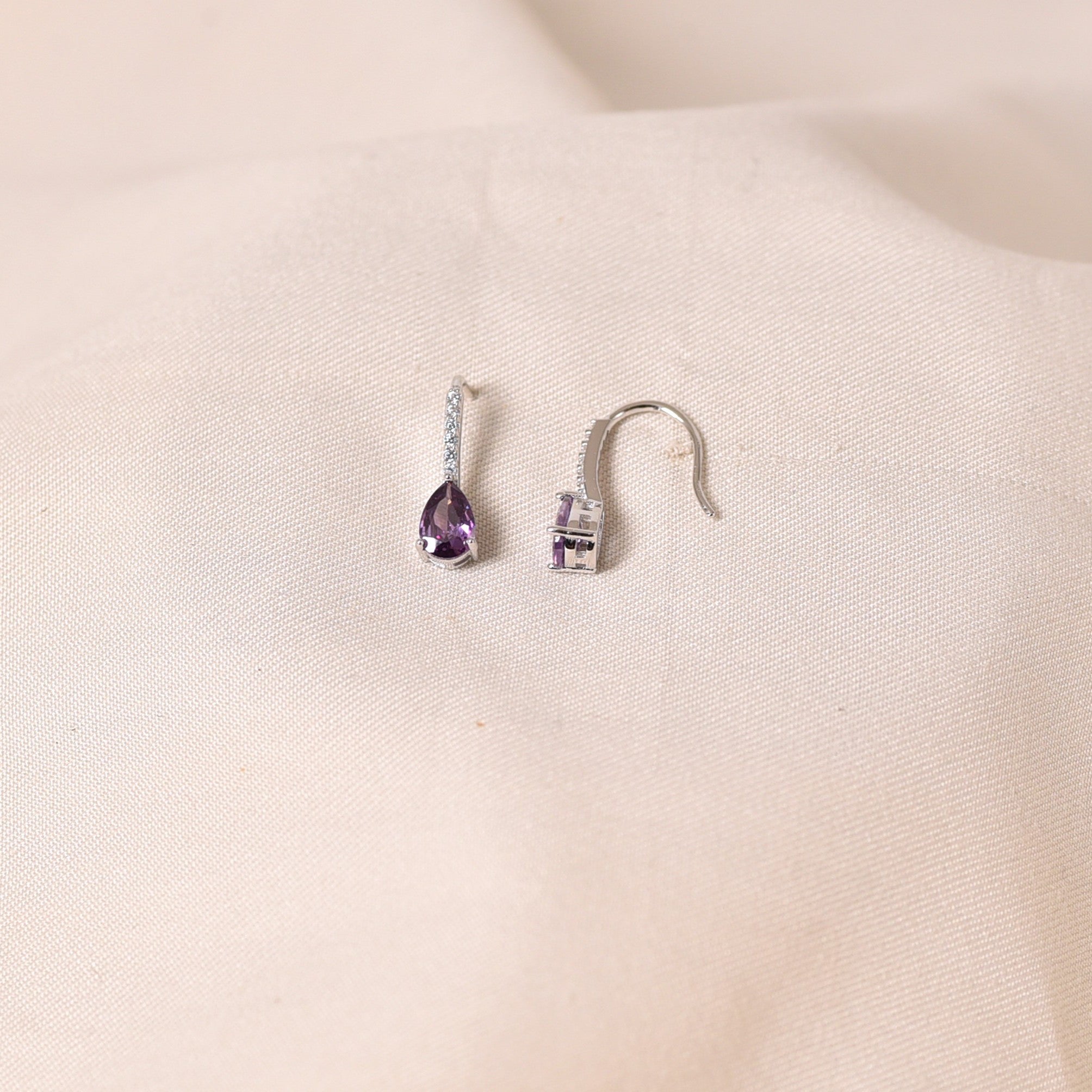 Drop Hook Earrings - Purple