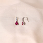 Drop Hook Earrings - Dark Pink
