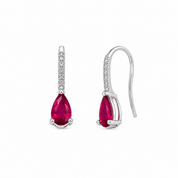 Drop Hook Earrings - Dark Pink