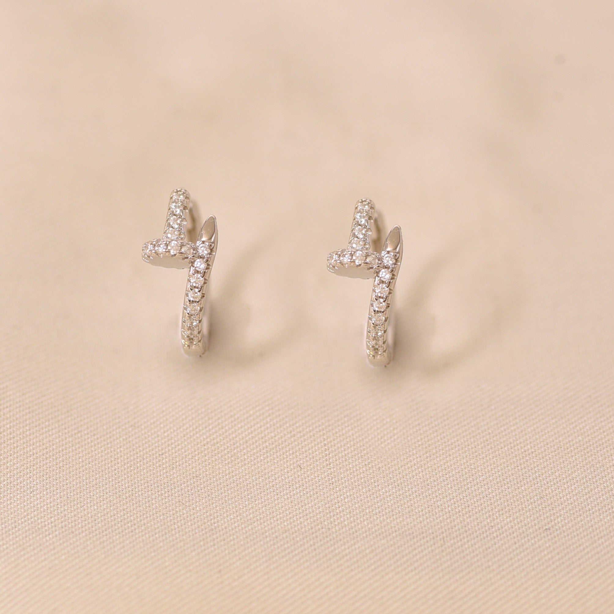 Silver Olga Round Diamond Earring