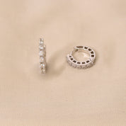Silver Simple Round Diamond Earring