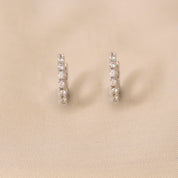 Silver Simple Round Diamond Earring