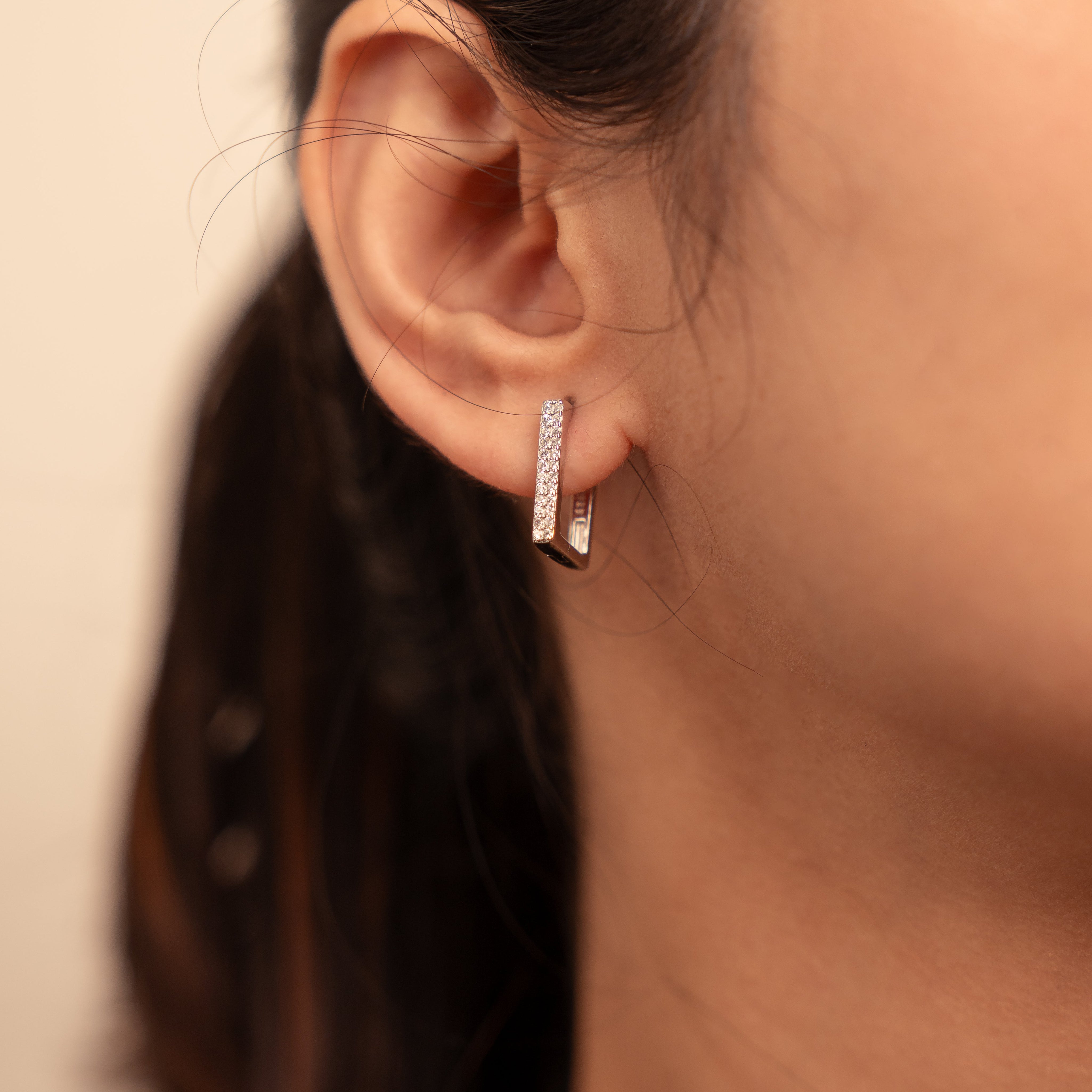 Silver Ved Earring