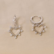 Silver Scarlet Romance Heart Earring