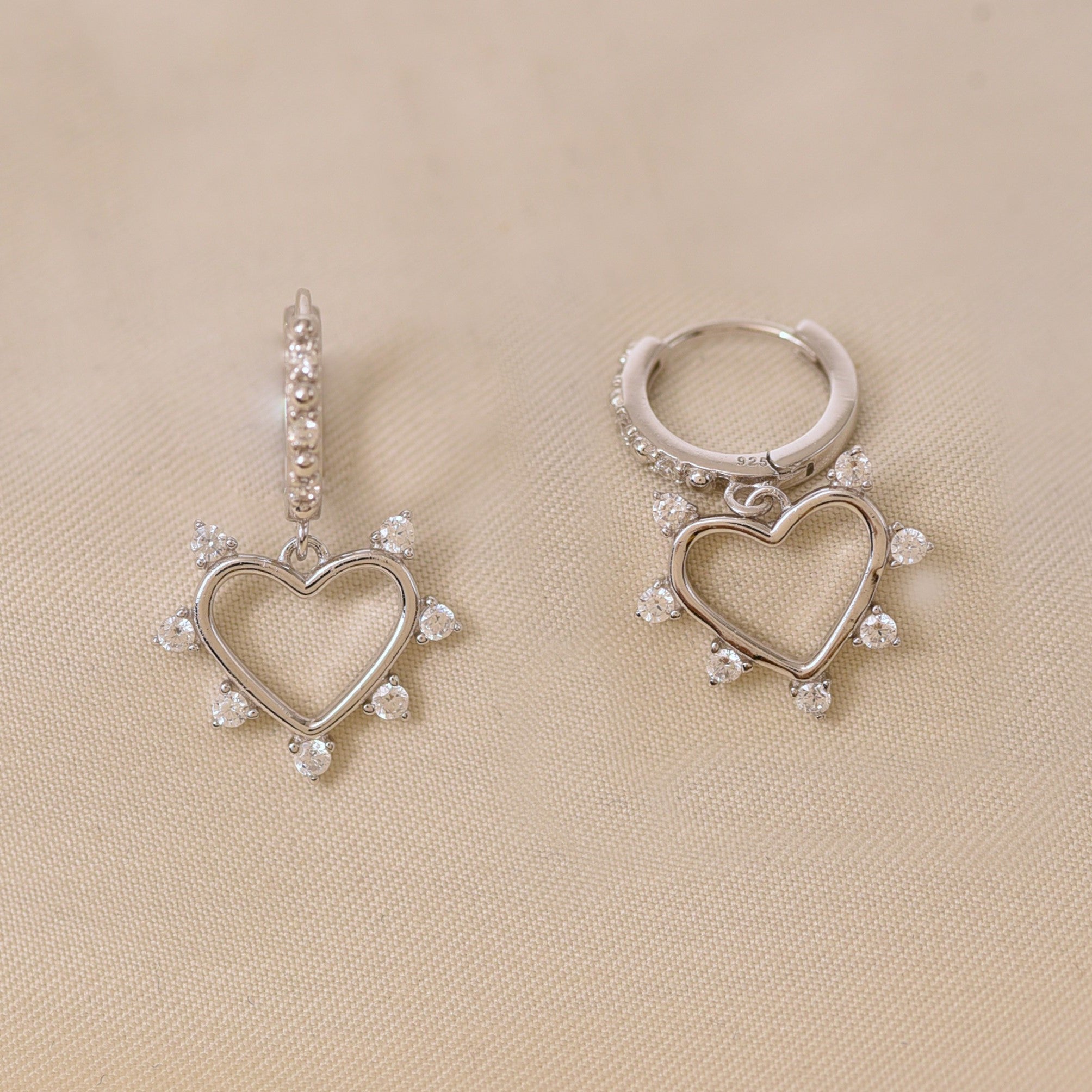Silver Scarlet Romance Heart Earring