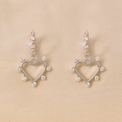 Silver Scarlet Romance Heart Earring