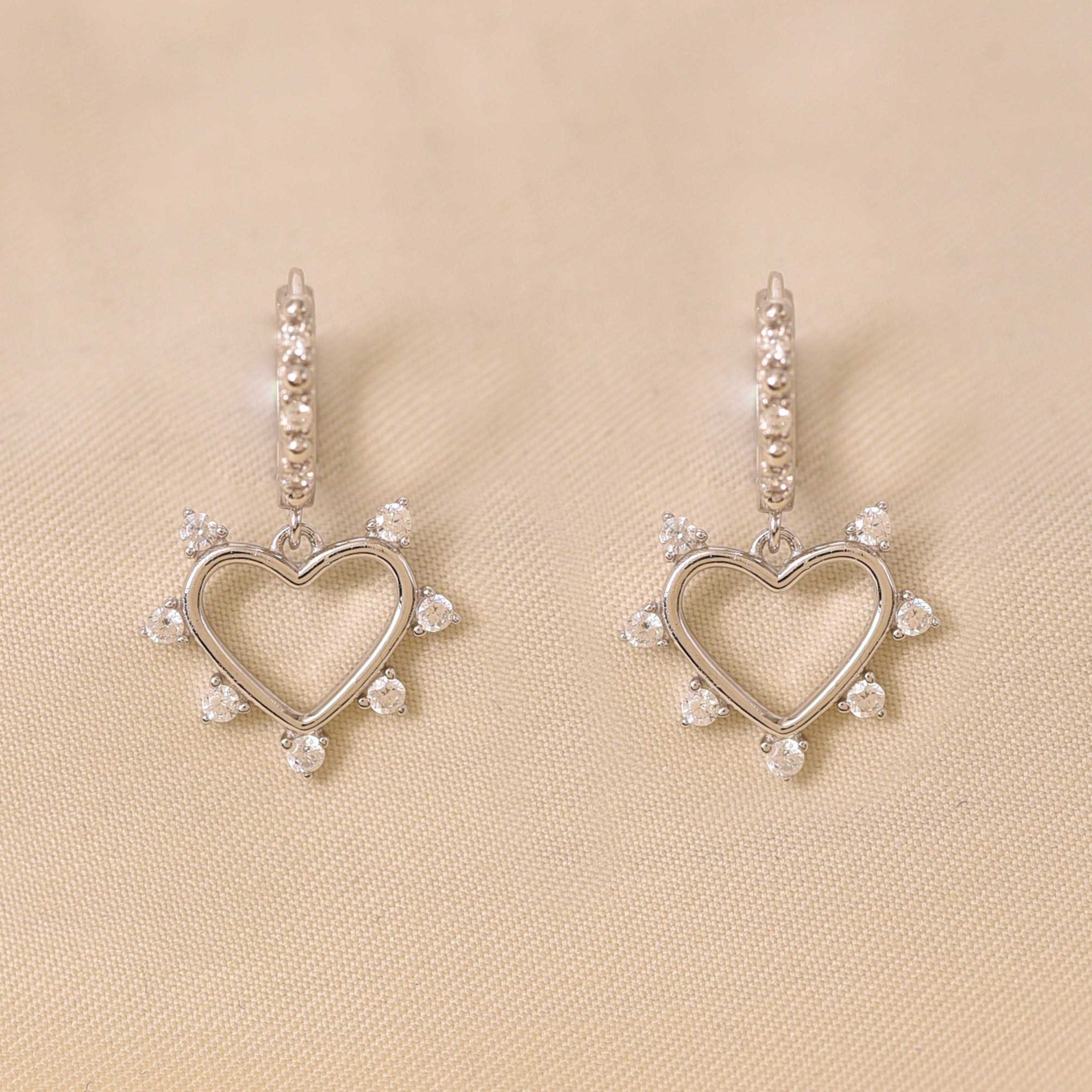 Silver Scarlet Romance Heart Earring