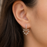 Silver Scarlet Romance Heart Earring