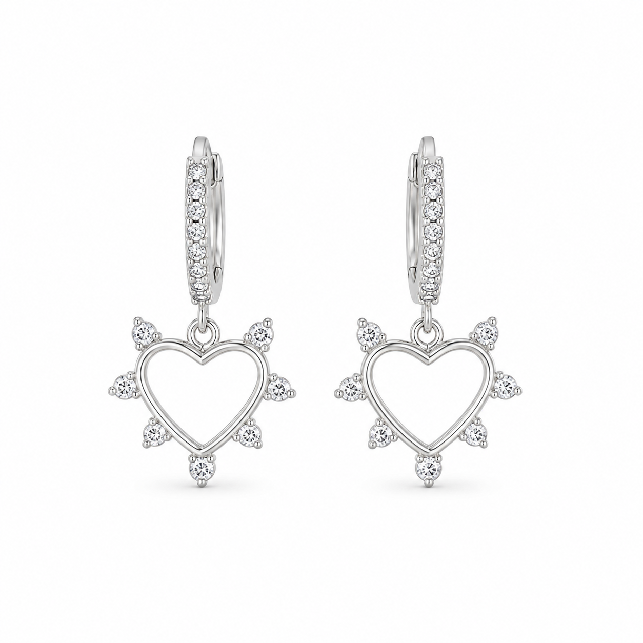 Silver Scarlet Romance Heart Earring
