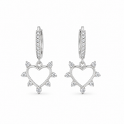 Silver Scarlet Romance Heart Earring