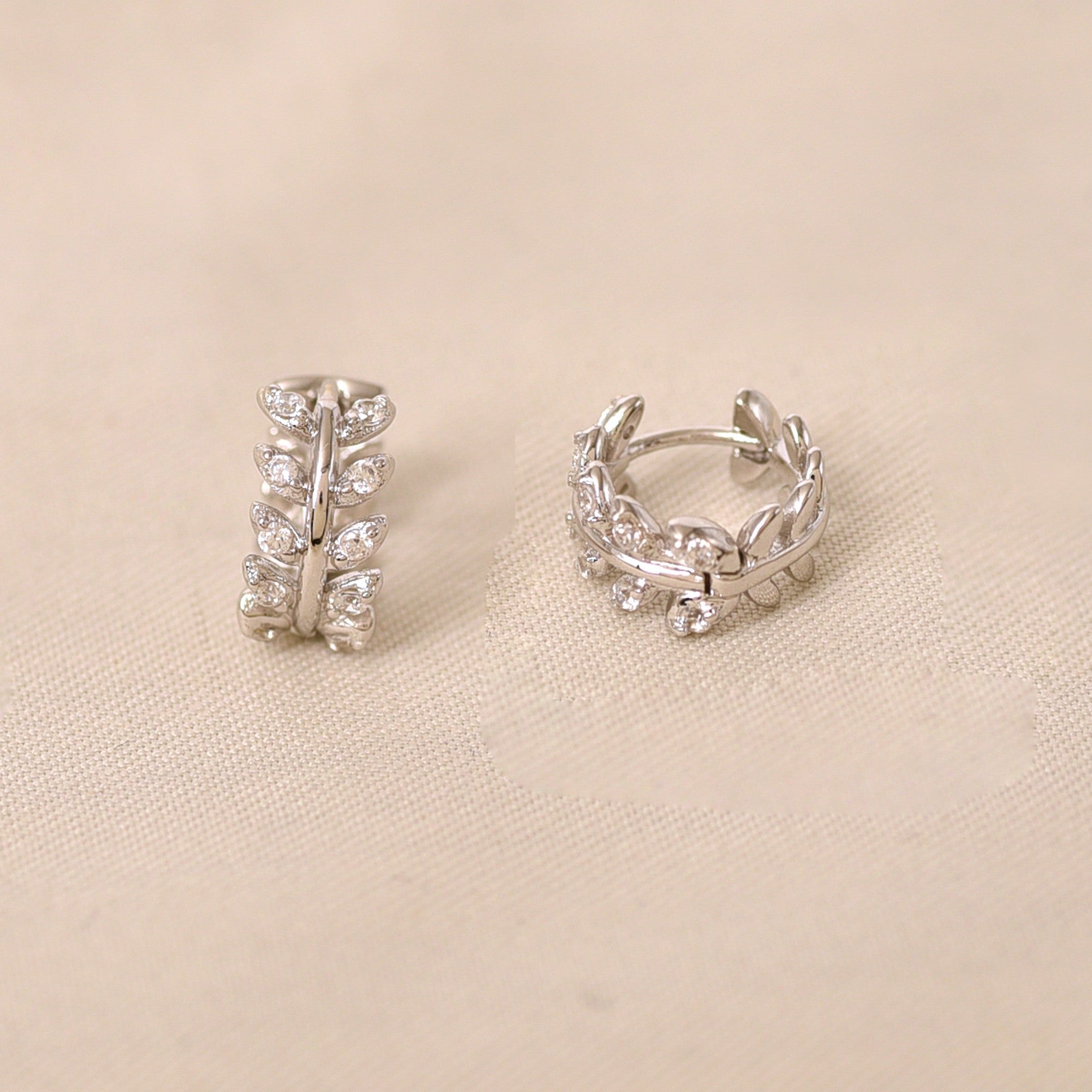 Twinkling Fern Ear Hoop Earring