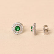 Silver Emrald Studs Earring