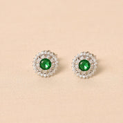 Silver Emrald Studs Earring