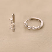 Silver Dot Wavey Hoops